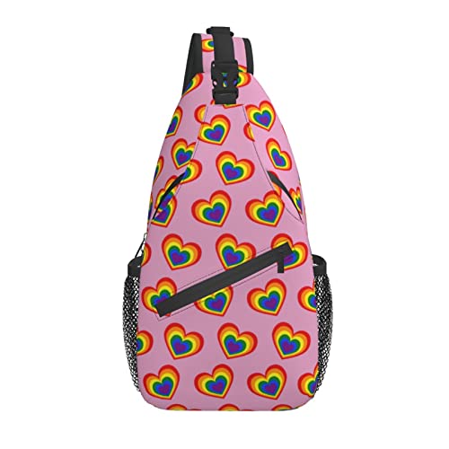 Rainbow Sling Bag Casual Crossbody LGBT Umhängetasche Rucksack Chest Daypack für Outdoor von AOOEDM