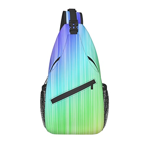 Rainbow Stripes Crossbody Sling Rucksack Sling Bag Reise Wandern Brusttasche Tagesrucksack von AOOEDM