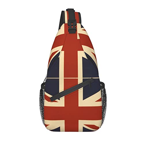 Retro Britische Flagge Crossbody Sling Rucksack Sling Bag Reise Wandern Brusttasche Daypack von AOOEDM