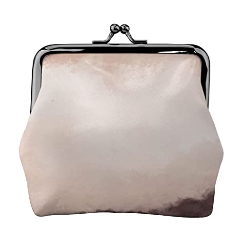 Rose Color Blush und Black Print Small Coin Purse Kiss-Lock Leather Pouch Change Wallet Gifts for Men Women von AOOEDM