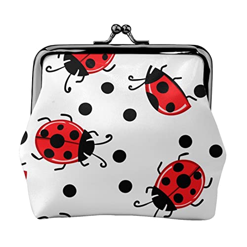 Rotes Insektenmuster Damen-Leder-Geldbörse, Kleingeldbeutel mit Kiss-Lock-Verschluss, Schnallen-Geldbörse für Mädchen-Geschenk von AOOEDM