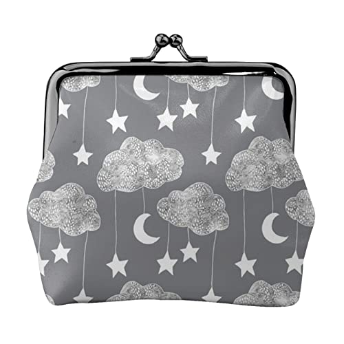 Sailing Dreams Clouds Anthrazitfarbenes Damen-Leder-Geldbörse, Kleingeldbeutel mit Kiss-Lock-Verschluss, Schnallen-Geldbörse für Mädchen, Geschenk von AOOEDM