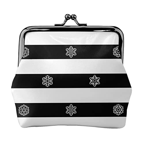 Schneeflocken-Nahtlose Muster-Vektor-Frauen-Leder-Geldbörse, Kleingeld-Beutel mit Kiss-Lock-Verschluss-Verschluss-Schnallen-Geldbörse für Mädchen-Geschenk von AOOEDM