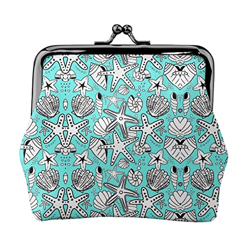 Schöne kleine Geldbörse mit A-Aufdruck, Ledertasche mit Kussverschluss, Kleingeldbörse, Geschenke für Männer und Frauen von AOOEDM