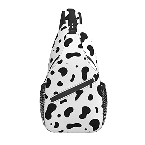 Schwarz Weiß Farbe Kuhflecken Hautmuster Kreuz Brusttasche Diagonal Männer Frauen Umhängetasche Lässige Mode Reisetasche Sling Rucksack von AOOEDM