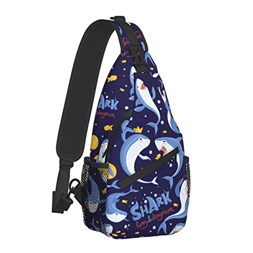 Shark Pattern Sea Ocean Fish Sling Bag für Damen Herren, Animal Print Crossbody Umhängetaschen Casual Sling Rucksack Brusttasche Reisen Wandern Daypack für Outdoor Shark Pattern Sea Ocean Fish Sling Bag für Damen Herren, Animal Print Crossbody Umhängetaschen Casual Sling Rucksack Brusttasche Reisen Wandern Daypack für Outdoor von AOOEDM