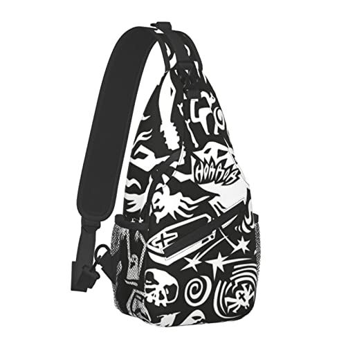 Sling Bag Sugar Skulls Crossbody Rucksack für Herren Jungen, Leichte Umhängetasche Anti-Diebstahl Sporttasche für Wandern Reisen Radfahren von AOOEDM