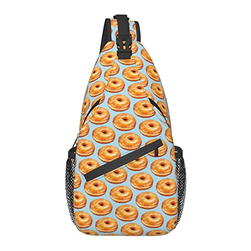 Sling Bag für Männer Frauen, für Bagel Food Funny Pattern, Schulterrucksack Brusttaschen Crossbody Daypack für Outdoor Wandern Camping Radfahren von AOOEDM