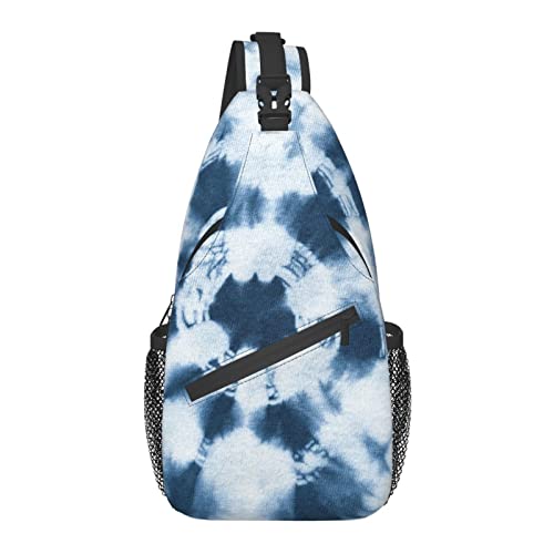 Sling Bag für Männer Frauen, für Blue Spiral Tie Dye, Schulterrucksack Brusttaschen Crossbody Daypack für Outdoor Wandern Camping Radfahren von AOOEDM