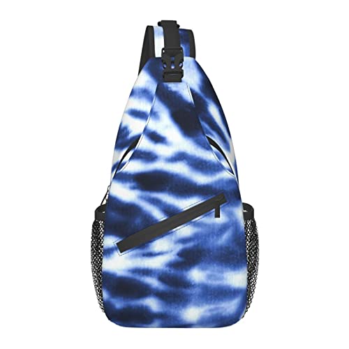 Sling Bag für Männer Frauen, für Blue Spiral Tie Dye, Schulterrucksack Brusttaschen Crossbody Daypack für Outdoor Wandern Camping Radfahren von AOOEDM