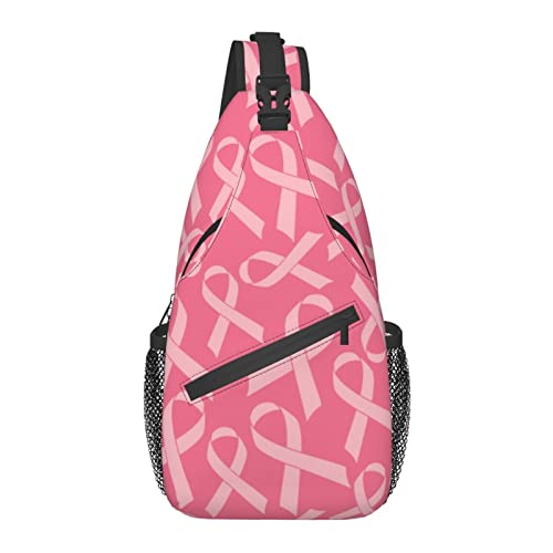 Sling Bag für Männer Frauen, für Pink Autism Awareness Ribbon, Schulterrucksack Brusttaschen Crossbody Daypack für Outdoor Wandern Camping Radfahren von AOOEDM