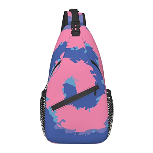 Sling Bag für Männer Frauen, für Pink Blue Pastel Swirl Spiral Tie Dye, Schulterrucksack Brusttaschen Crossbody Daypack für Outdoor Wandern Camping Radfahren von AOOEDM