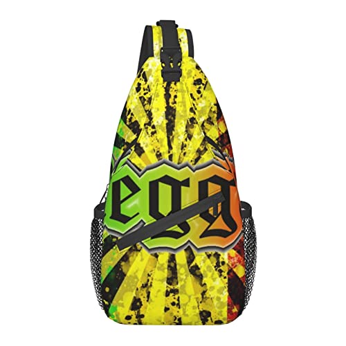 Sling Bag für Männer Frauen, für Reggae Jamaican Music Tie Dye, Schulterrucksack Brusttaschen Crossbody Daypack für Outdoor Wandern Camping Radfahren von AOOEDM