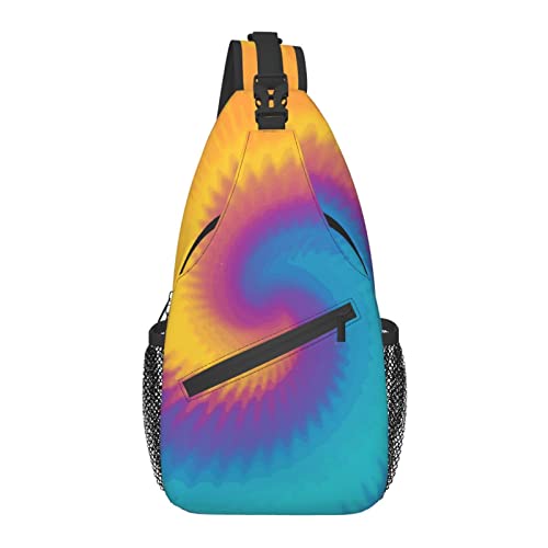 Sling Bag für Männer Frauen, für Spiral Tie Dye Abstract Rainbow Swirl, Schulterrucksack Brusttaschen Crossbody Daypack für Outdoor Wandern Camping Radfahren von AOOEDM