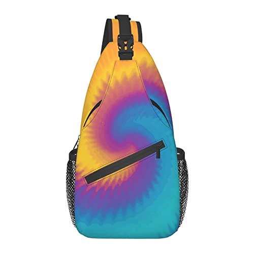 Sling Bag für Männer Frauen, für Spiral Tie Dye Abstract Rainbow Swirl, Schulterrucksack Brusttaschen Crossbody Daypack für Outdoor Wandern Camping Radfahren Sling Bag für Männer Frauen, für Spiral Tie Dye Abstract Rainbow Swirl, Schulterrucksack Brusttaschen Crossbody Daypack für Outdoor Wandern Camping Radfahren von AOOEDM