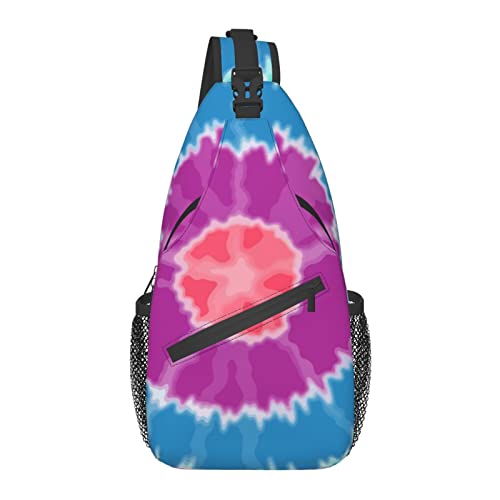 Sling Bag für Männer Frauen, für Spiral Tie Dye Abstract Rainbow Swirl, Schulterrucksack Brusttaschen Crossbody Daypack für Outdoor Wandern Camping Radfahren von AOOEDM