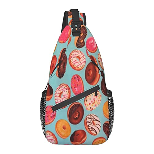 Sling Bag für Männer Frauen, für leckere Donuts, Schulterrucksack Brusttaschen Crossbody Daypack für Outdoor Wandern Camping Radfahren von AOOEDM