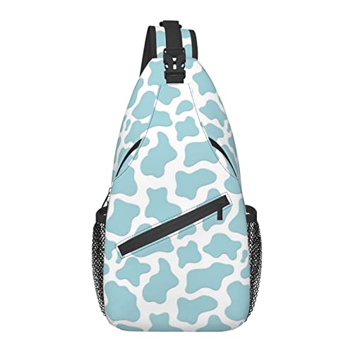 Sling Bag mit süßem Kuh-Print, Unisex, Brusttaschen, Crossbody-Sling-Rucksack, Reisen, Wandern, Daypack, Umhängetasche für Damen und Herren von AOOEDM