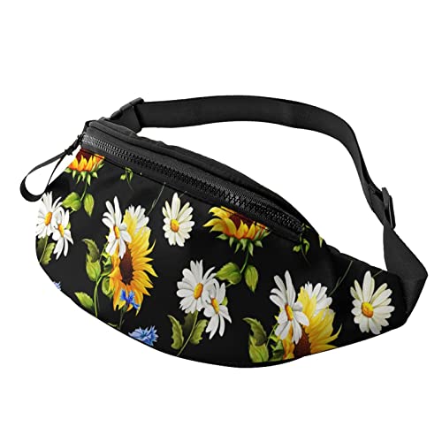 Sonnenblumen Kamille Kornblumen Bauchtasche Sport Casual Hüfttasche Für Damen Herren Modisch von AOOEDM