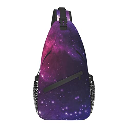 Space Starry Sky Cross Chest Bag Diagonally Sling Rucksack Crossbody Umhängetasche Reisen Wandern Daypacks für Männer Frauen von AOOEDM