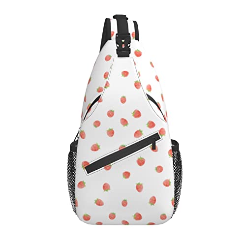 Strawberry Sling Bag Lässige Umhängetasche für Damen, niedlicher Rucksack, Brust-Tagesrucksack für den Außenbereich von AOOEDM