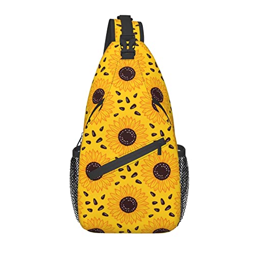 Sunflower Sling Bag Lässiger Crossbody-Schulterrucksack Brust Lässiger Tagesrucksack Blumentasche für den Außenbereich von AOOEDM