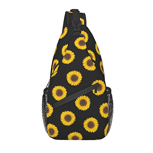 Sunflower Sling Bag Lässiger Crossbody-Schulterrucksack Brust Lässiger Tagesrucksack Blumentasche für den Außenbereich von AOOEDM