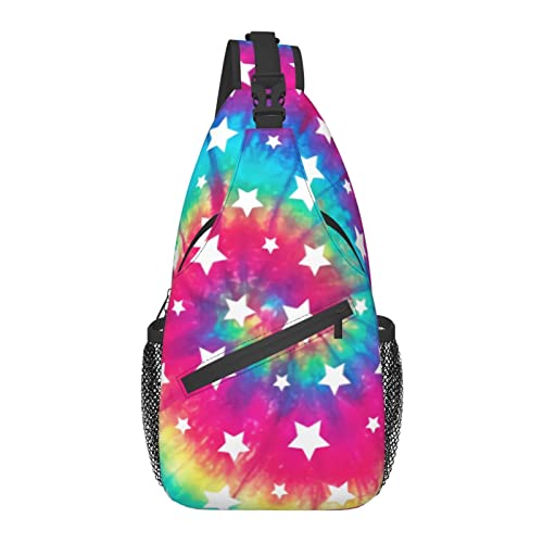 Tie Dye Rainbow Pattern Sling Bag, Crossbody-Rucksack, Schulter-Brusttasche für Damen Herren Outdoor-Reisen Wandern Daypack von AOOEDM