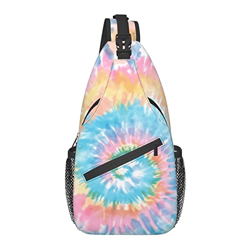 Tie Dye Rainbow Pattern Sling Bag, Crossbody-Rucksack, Schulter-Brusttasche für Damen Herren Outdoor-Reisen Wandern Daypack von AOOEDM