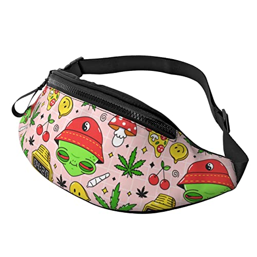 Trippy Pizzz Alien Große Bauchtasche für Männer, Geschenke für Sport, Training, Reisen, Laufen, Lässige Hüfttasche von AOOEDM