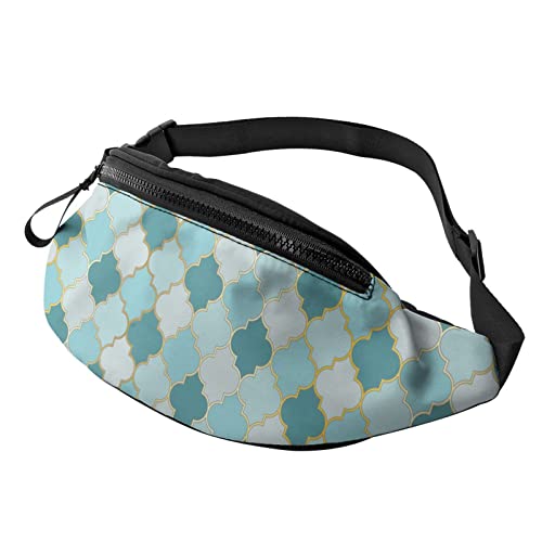 Türkis Golden Pure Simple Pattern Fanny Pack Sport Casual Hüfttasche für Damen Herren Modisch von AOOEDM