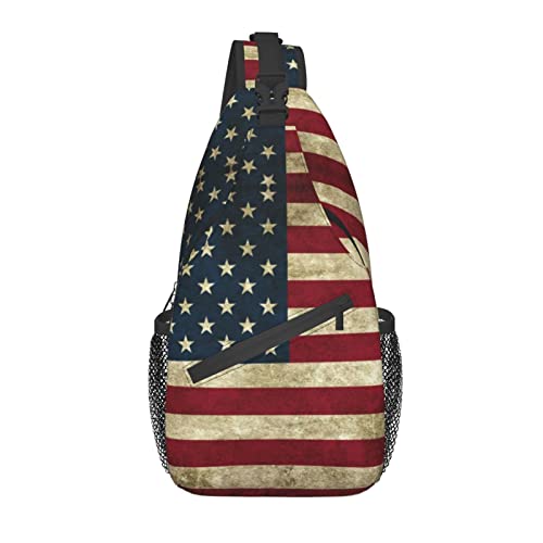 Usa Flag Crossbody Sling Rucksack Sling Bag Reise Wandern Brusttasche Tagesrucksack von AOOEDM