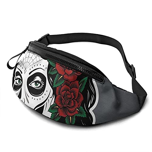 Verstellbarer Gürtel Gürteltasche Goth Girl Print Fashion Casual Fanny Hüfttasche ‏ür Reisen Wandern Radfahren Laufen, Unisex. von AOOEDM