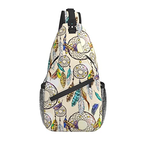 Vintage 80er Geometric Sling Bag Crossbody Sling Rucksack Brusttasche Tagesrucksack Reisen Wandern Umhängetasche für Männer Frauen von AOOEDM