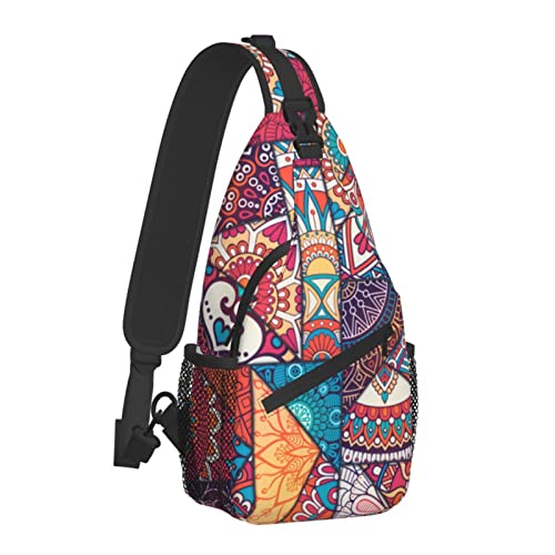 Vintage Afrikanische Ethnische Elemente Brusttaschen Umhängetasche Reise Wandern Rucksack Lässiger Schulter Tagesrucksack Für Frauen Männer von AOOEDM