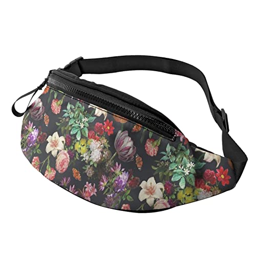 Vintage Floral Fanny Pack Sport Lässige Hüfttasche für Damen Herren Modisch von AOOEDM