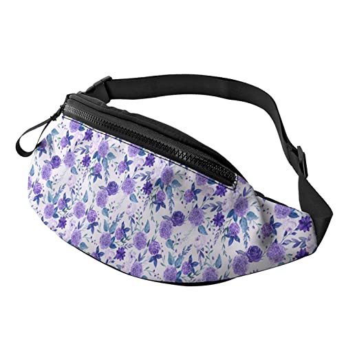 Violett Lila Blumen Gürteltasche Sport Casual Hüfttasche für Damen Herren Modisch von AOOEDM