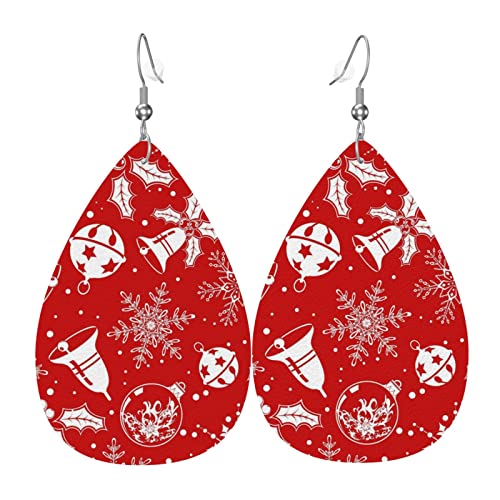 Weihnachten Weihnachtsmann Leder Ohrringe für Frauen baumeln Ohrring Tropfen Anhänger mit Haken Geschenke für Erwachsene Mädchen von AOOEDM