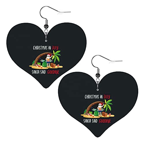 Weihnachten im Juli Lederohrringe für Frauen baumeln Ohrring Tropfen Herz Anhänger mit Haken Geschenke für erwachsene Mädchen von AOOEDM