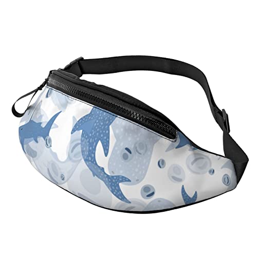 Whale and White Shark Große Bauchtasche für Männer, Geschenke für Sport, Training, Reisen, Laufen, lässige Gürteltasche von AOOEDM