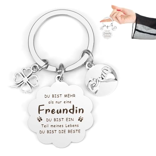 AOOGON Beste Freundin mit Gravur Schlüsselanhänger, Beste Freundin Geschenke Anhänger, Freundschaft Geschenk für Freundin Freundschaftsgeschenke von AOOGON