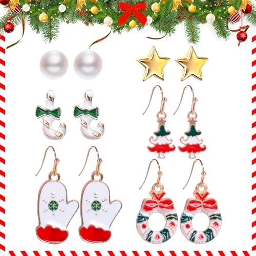 Xmas 6 Paare Weihnachten Tropfen Baumeln Schmuck, Niedliche Schmuckgeschenke, Weihnachtsschmuck für Weihnachtsfeierdekorationen von AOOGON