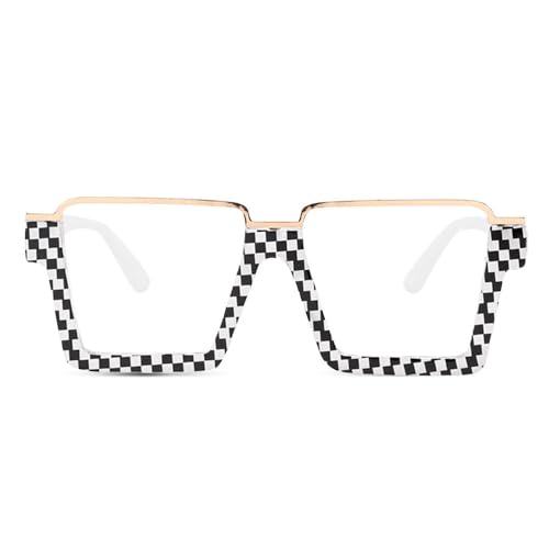 AOOLIA Large Lesebrille Damen, Quadrat Modellieren Lesen Gläser Brille, Anti-Blaulicht UV-Schutz Anti-Ermüdung Lesehilfe (Schwarz, 3, x) von AOOLIA