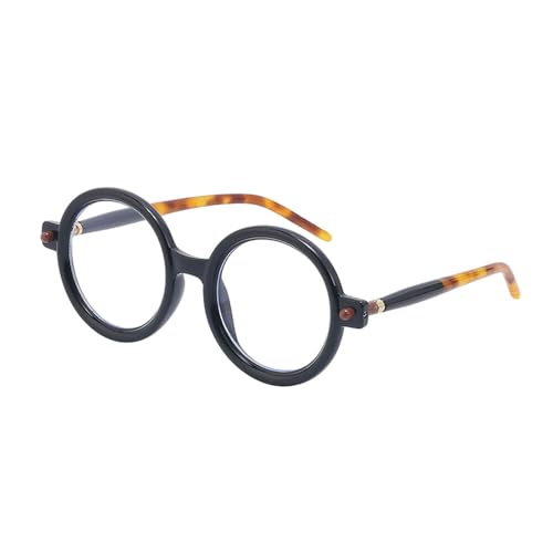 AOOLIA Lesebrille Groß Ice Cream Runde Brille Herren Damen Federscharniere (Tortoise, 1.5, Dioptrien) von AOOLIA