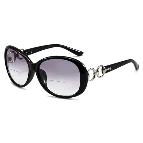 AOOLIA Lesebrillen mit Lese Sonnenbrille für Damen, Mode UV400 Große Sonnenbrillen für Damen, Sonnen-Leser brillen Klare Sicht (Schwarz, 2.5, x) von AOOLIA