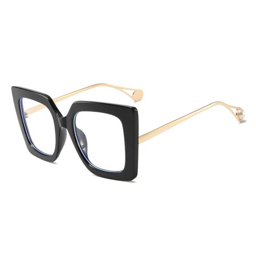 AOOLIA Overside Lesebrille Damen, Quadrat Modellieren Lesen Gläser Brille, Anti-Blaulicht Anti-Ermüdung Lesehilfe (Schwarz, 2, x) von AOOLIA