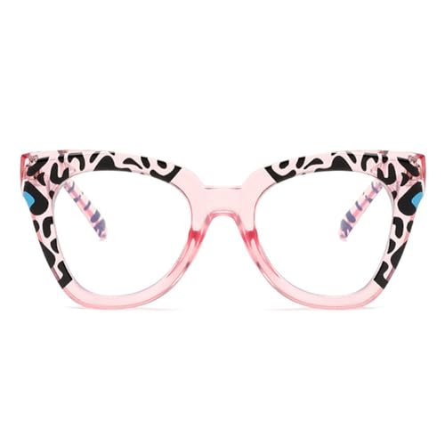 AOOLIA Oversize Lesebrille Damen, Leichte Frühling und Sommer Designer Brillengestelle, Anti-Blaulicht Lesehilfe (Rosa, 2, x) von AOOLIA