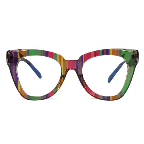 AOOLIA Quadrat Lesebrille für Damen, Rahmen Schlank Lesen Gläser, Ultraklare Sicht Männer Frauen Lesebrille Lesehilfe (Grün, 2.75, x) von AOOLIA