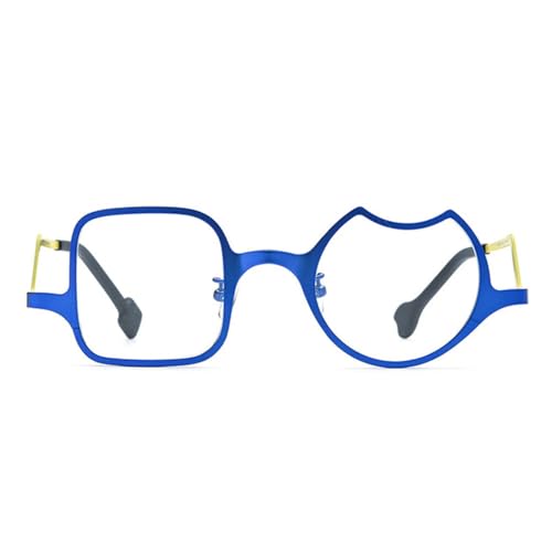 AOOLIA Quadrat Runden Lesebrille Damen, Farbe Rahmen Schlank Lesen Gläser, Ultraklare Sicht Männer Frauen Lesebrille Lesehilfe (Blau, 3, x) von AOOLIA