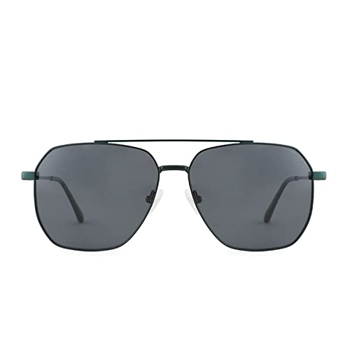 AOOLIA UV400 Polarisierte Sonnenbrille Quadratisch Großer Rahmen, Pilotenbrille Damen Herren 70er Jahre Retro Doppelsteg Metallrahmen Klassische Brille für Urlaub/Fahren von AOOLIA